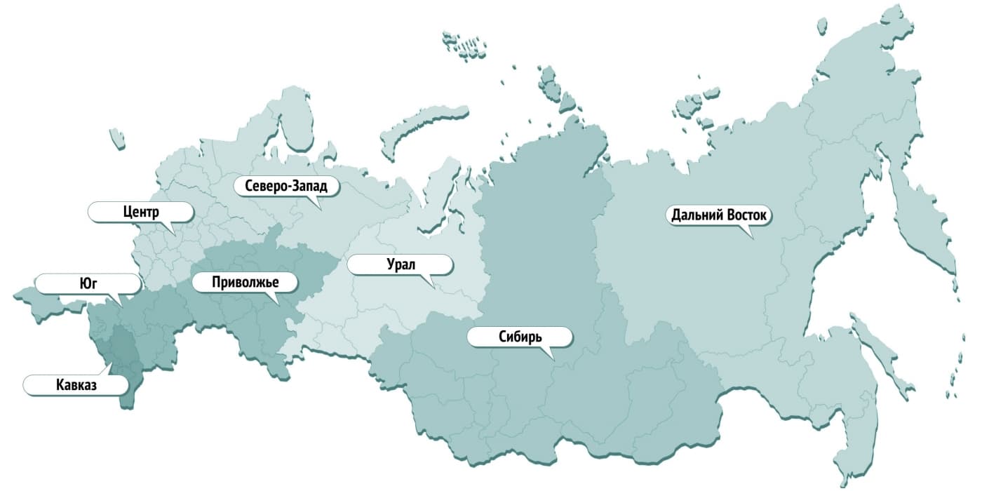 Карта маршрутов по РФ