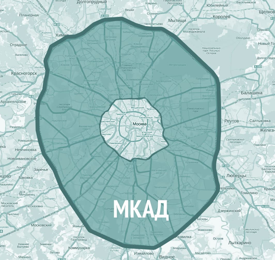 Карта Москвы для машин больше тонны